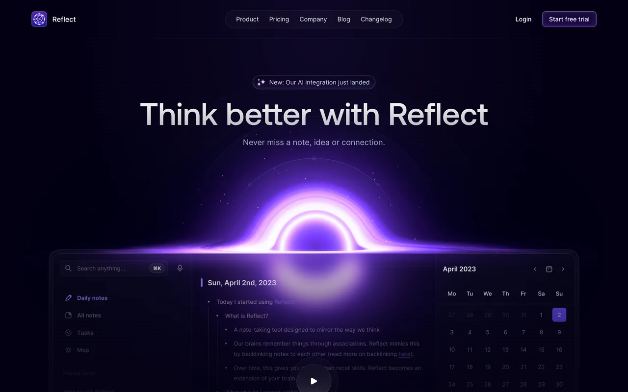 Reflect 첫 화면
